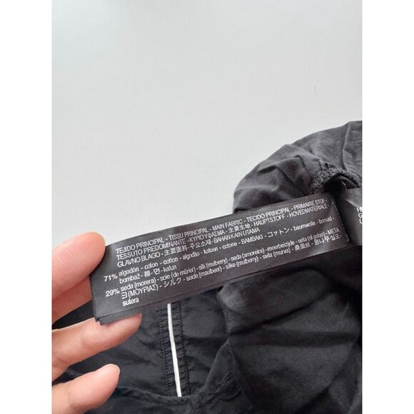 ZARA Black Floral Embroidered Cotton Silk Voile Peasant Peplum Blouse, Size S - Picture 9 of 10